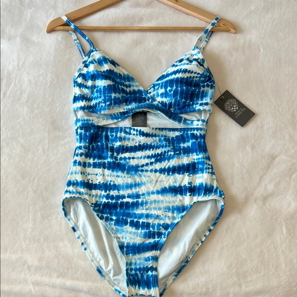 Vince Camuto Azure Blue Tie-Dye One-Piece Swim - Picture 1 of 8